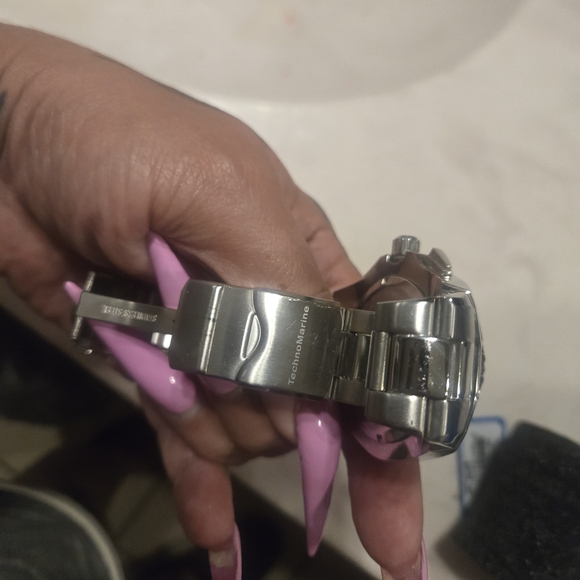 Technomarine Silver and Blue Men's Watch With Tags - Picture 3 of 7